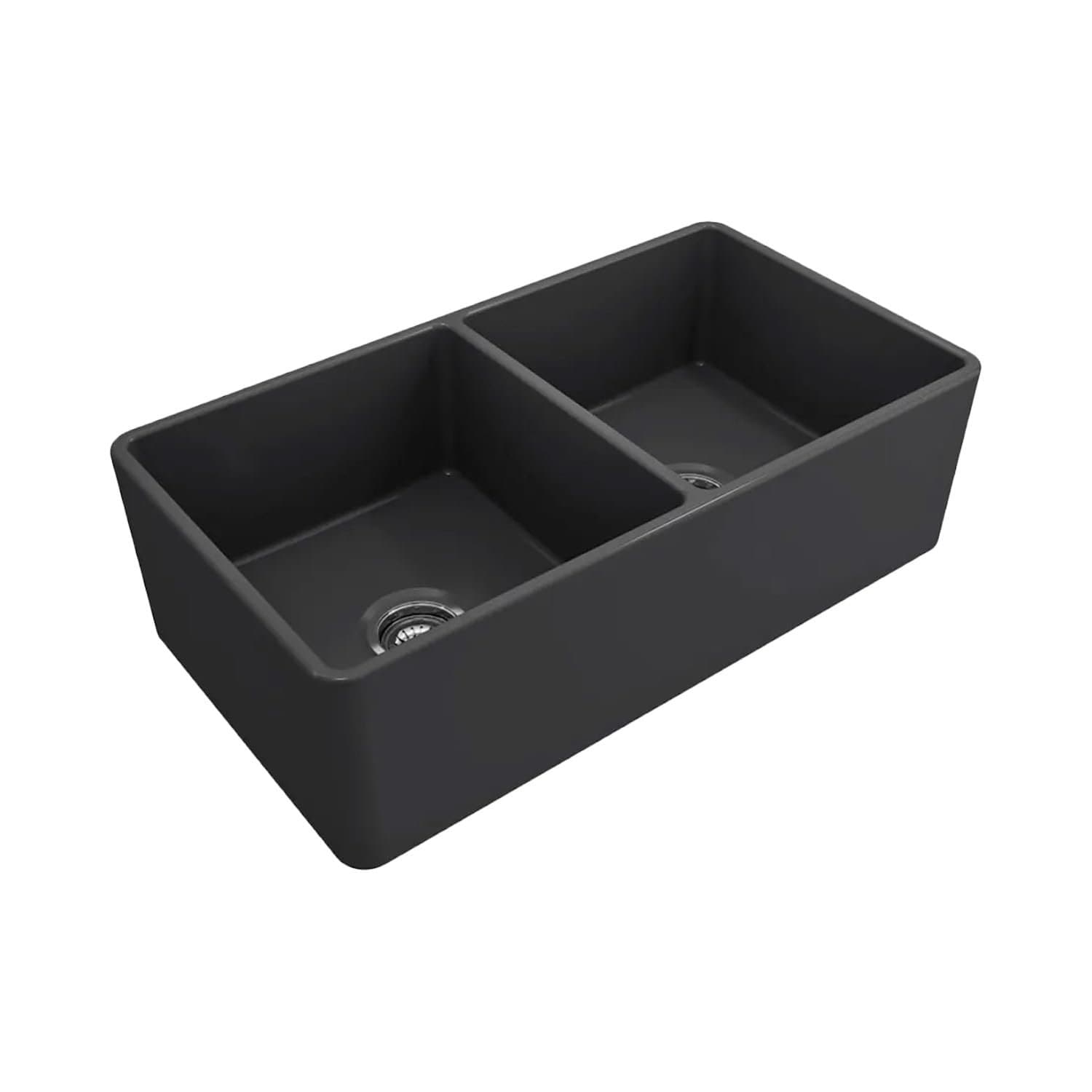 Crestwood 33 Classic Double Bowl Apron Fireclay Sink Charcoal