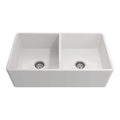 Crestwood 33 Classic Double Bowl Apron Fireclay Sink White