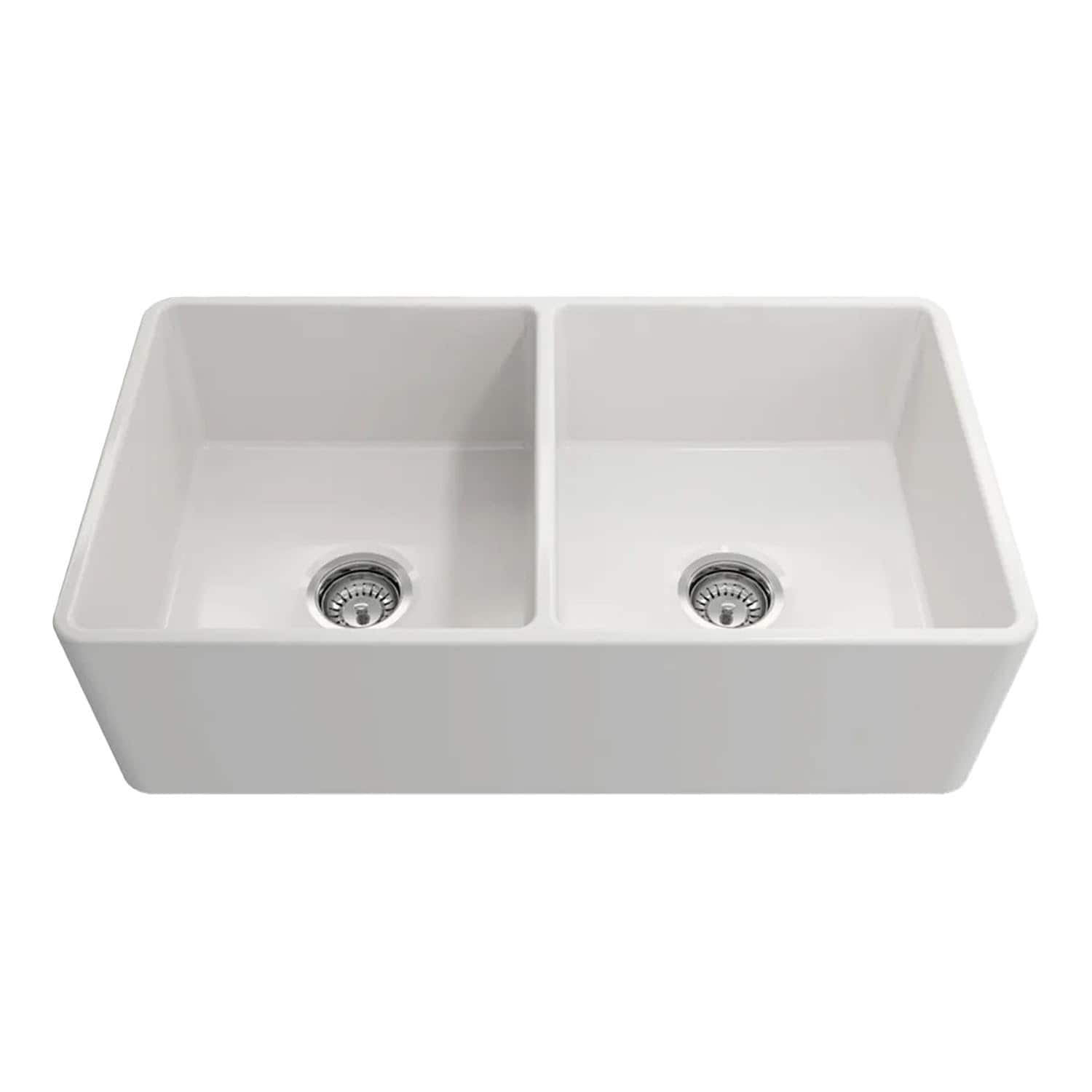 Crestwood 33 Classic Double Bowl Apron Fireclay Sink White