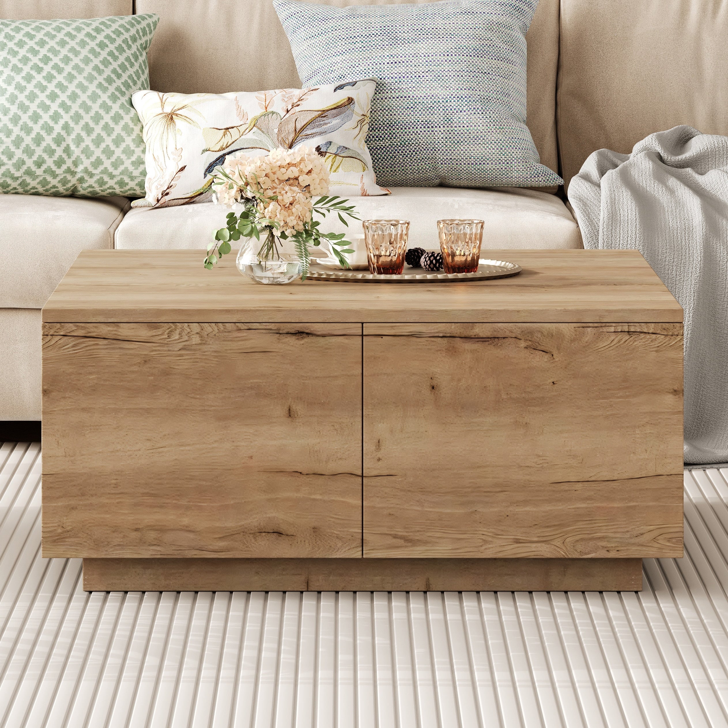 33.25 Square Coffee Table With 4 Drawers 33.25 L X 33.25 W X 16.25 H