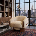 33.4 Swivel Accent Chair 180 Degree Chenille Barrel Chair Modern