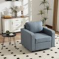 33.6W Upholstered Swivel Armchair Tech Cloth Fabric Club Chair With Hidden Storage And Pillow