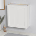 33 Shaker Double Door Wall Cabinet Solid Wood With 2 Adjustable Shelves Ready To Assemble For Kitchen Bathroom