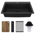 33 Top Mount Single Bowl Quartz Kitchen Sink Kit