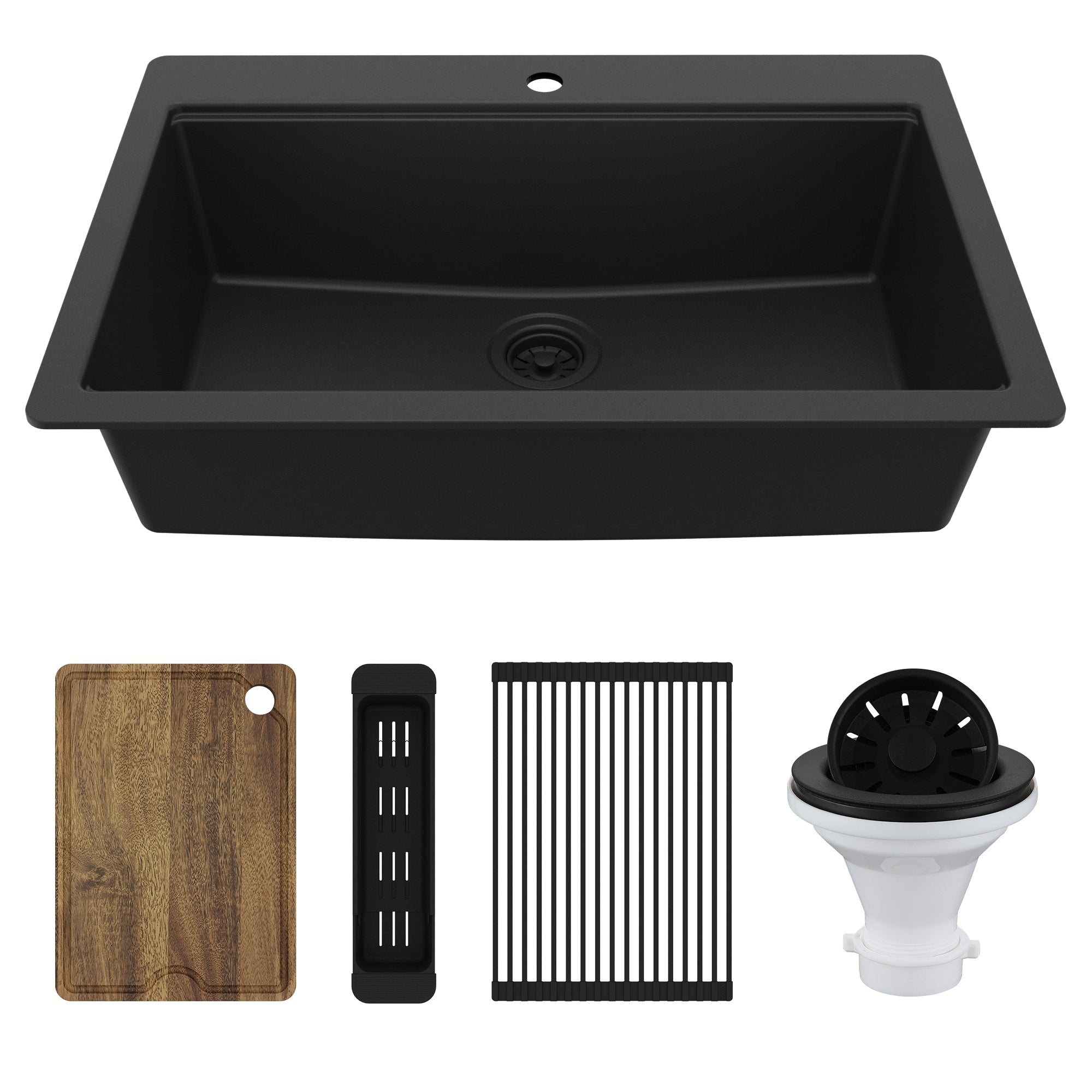 33 Top Mount Single Bowl Quartz Kitchen Sink Kit