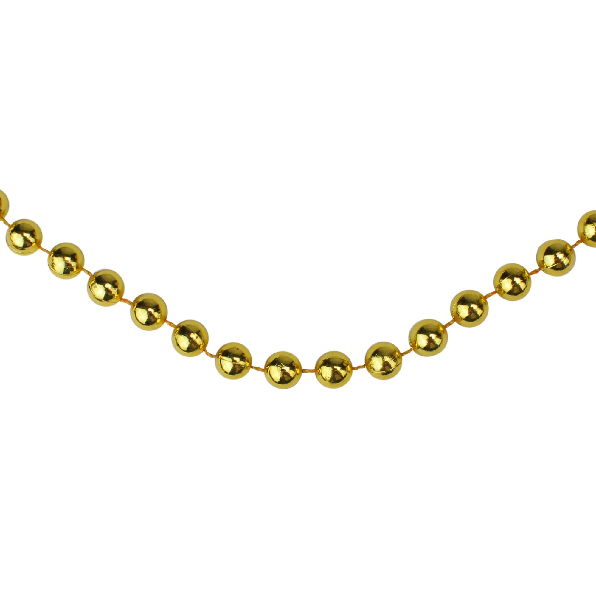 33 Round Shiny Metallic Gold Beaded Christmas Garland N A