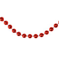 33 Round Shiny Metallic Red Beaded Christmas Garland N A