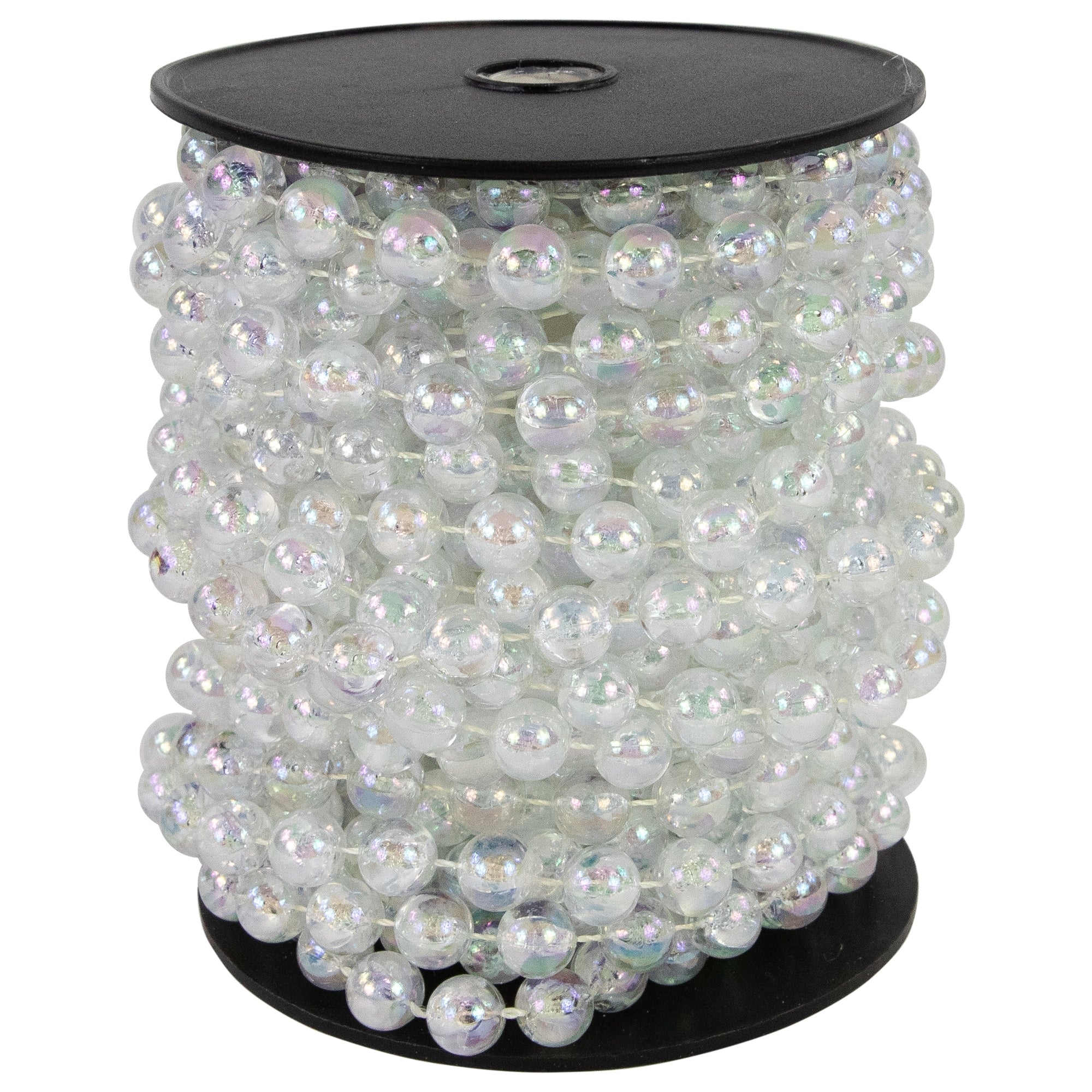 33 Large Shiny Clear Iridescent Beaded Christmas Garland N A