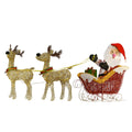 34 Inches Santa And Reindeer With Clear Lights