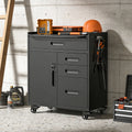 34.3 Mobile Tool Storage Cabinet Garage Organizer With Lockable Compartment 4 Drawers Rolling Steel Chest