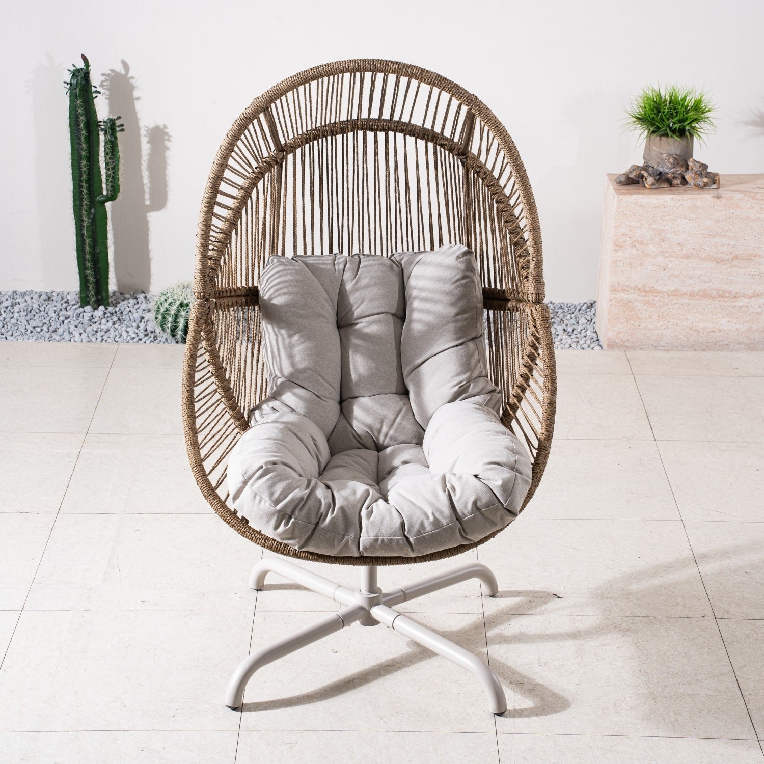 34.65 Outdoor Swivel Roking Chair With Cushion