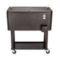 34 Rattan Square Legs Cooler With Shelf 80Qt
