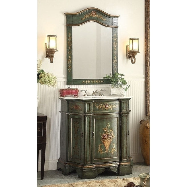 35 Benton Collection Crossfield Green Bathroom Vanity Mirror
