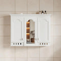 35 Inch Wall Mount All In One Mirror Cabinet Soft Closing Hinges With Adjustable Shelves