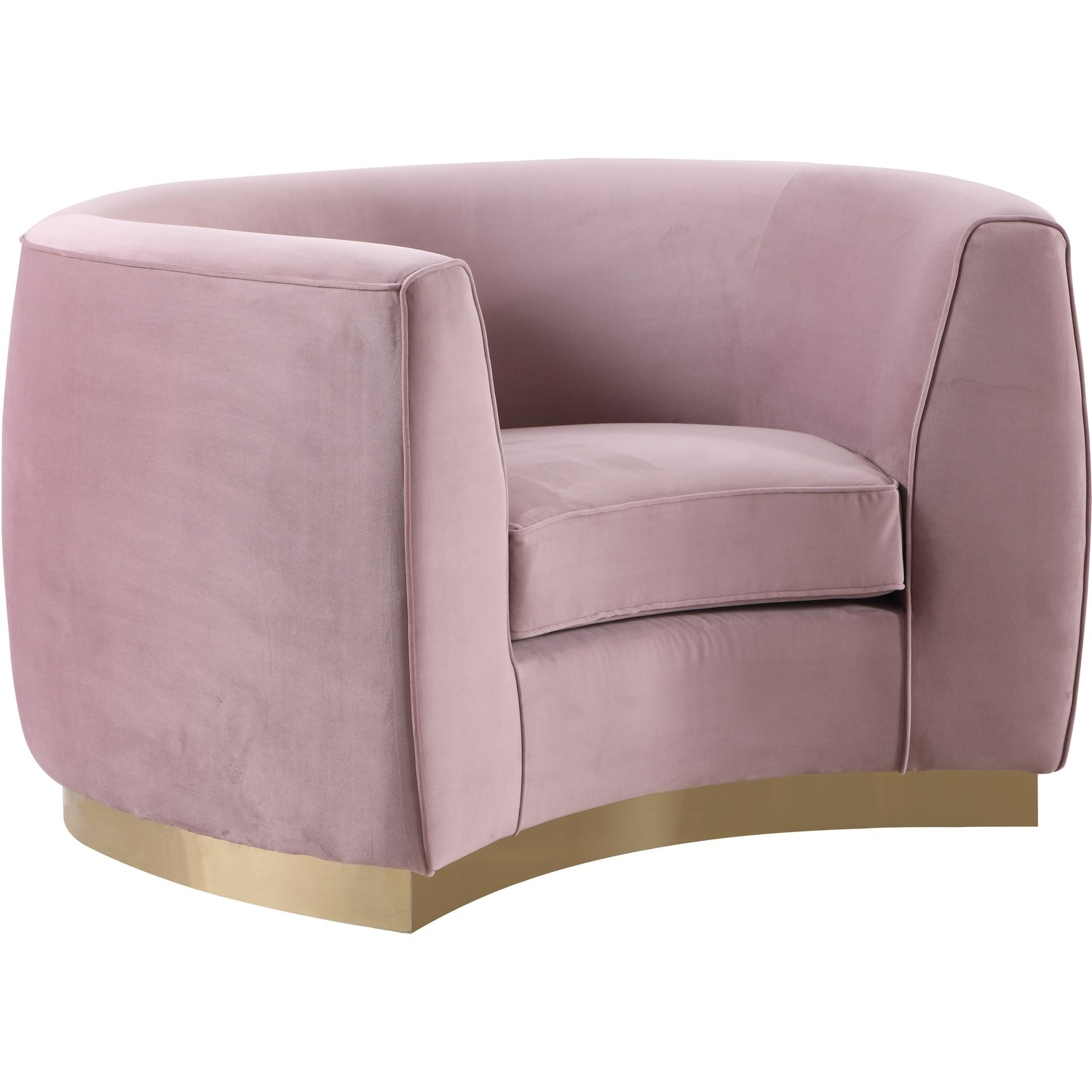 35 In.H Cream Finish Velvet Upholstery Round Barrel Chair Piece Of 1 With Straight Arm 8 X 10