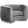 35 In.H Navy Finish Velvet Upholstery Circle Barrel Chair Set Of 2 With Straight Arm 8 X 10