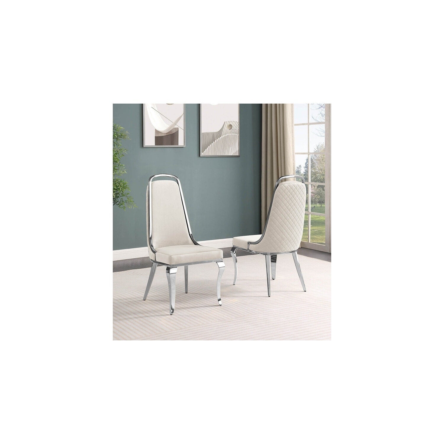 35 In.H White Finish Faux Leather Upholstery Square Barrel Chair Set Of 2 With Straight Arm 8 X 10