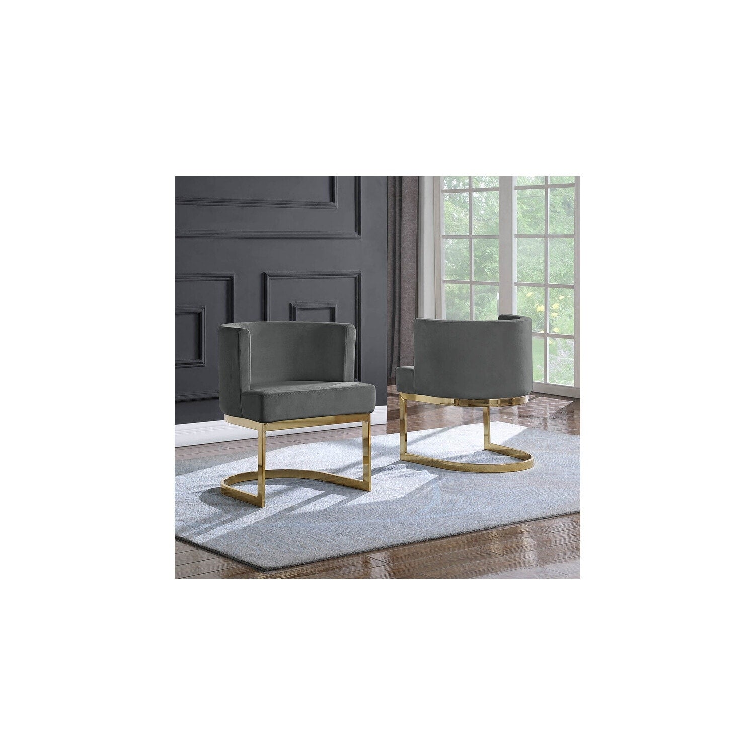 35 In.H White Finish Faux Leather Upholstery Square Barrel Chair Set Of 2 With Straight Arm 8 X 10