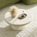 35.04 Fiberglass Round Center Coffee Table For Living Room Imitation Stone Table Front Of The Sofa Coffee Table