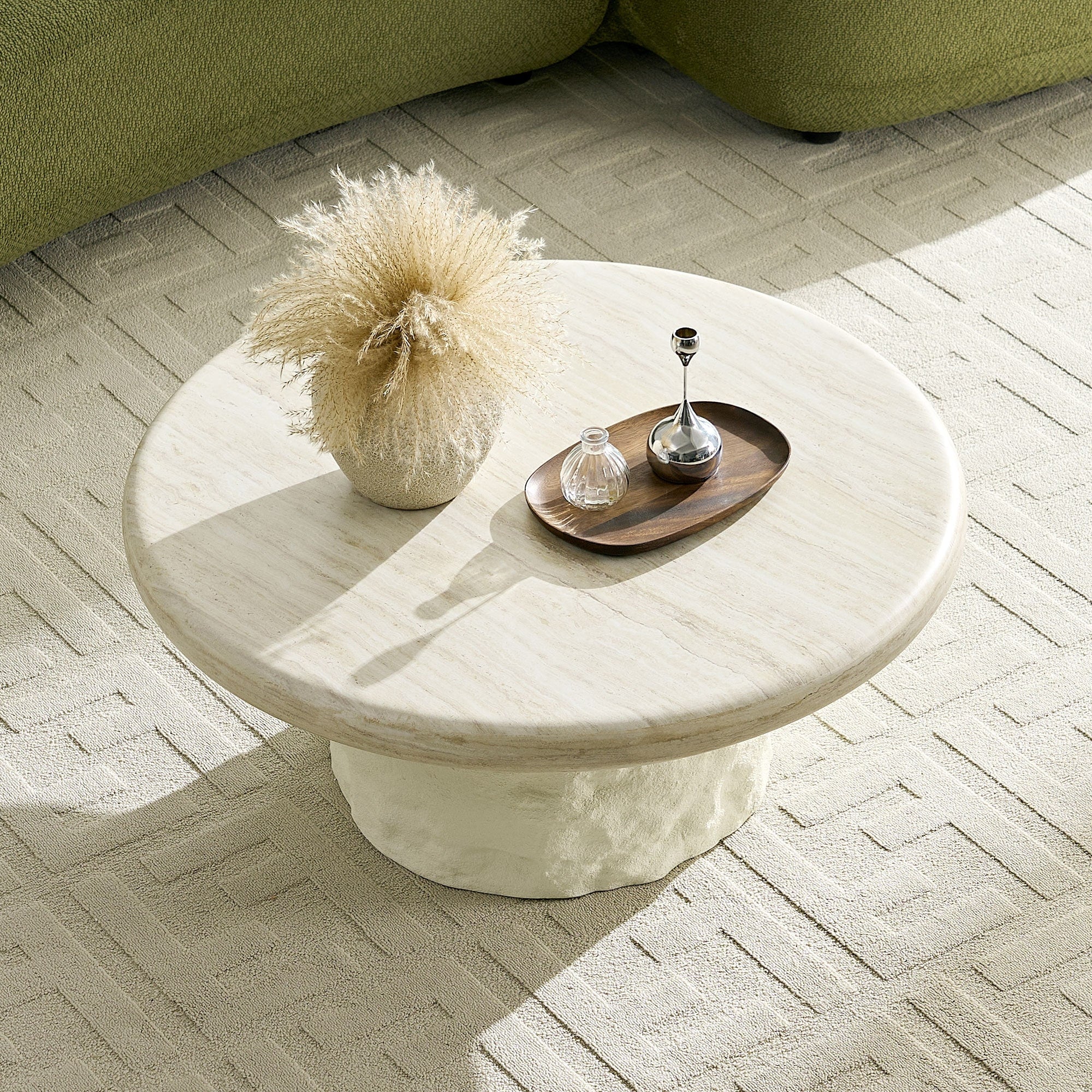 35.04 Modern Fiberglass Round Coffee Table