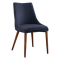 35.25 In.H Blue Finish High Slat Back Armless Dining Chair With Polyester Seat Material