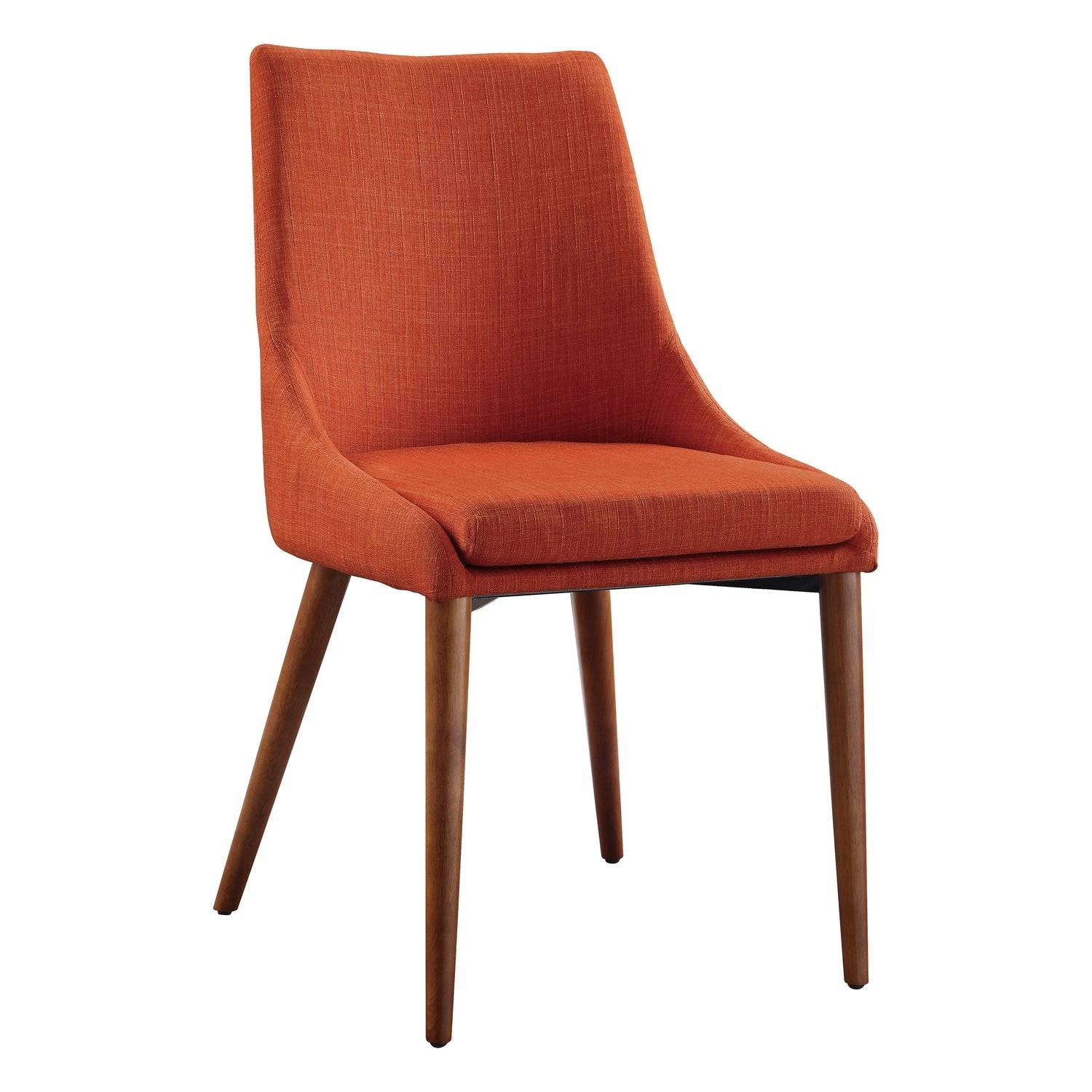35.25 In.H Clear Finish High Slat Back Armless Dining Chair With Polyester Seat Material
