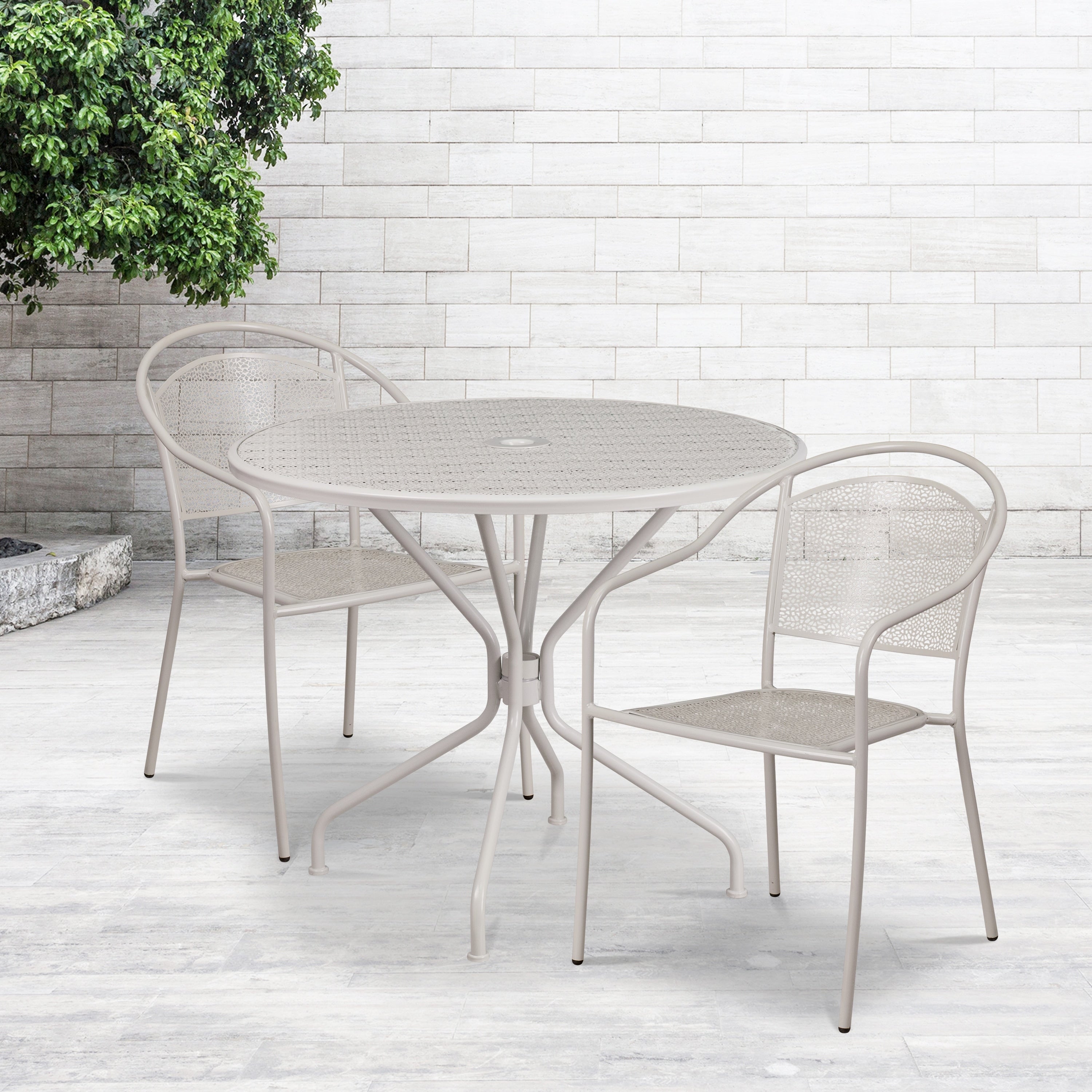 35.25Rd Patio Table Set 2Chair
