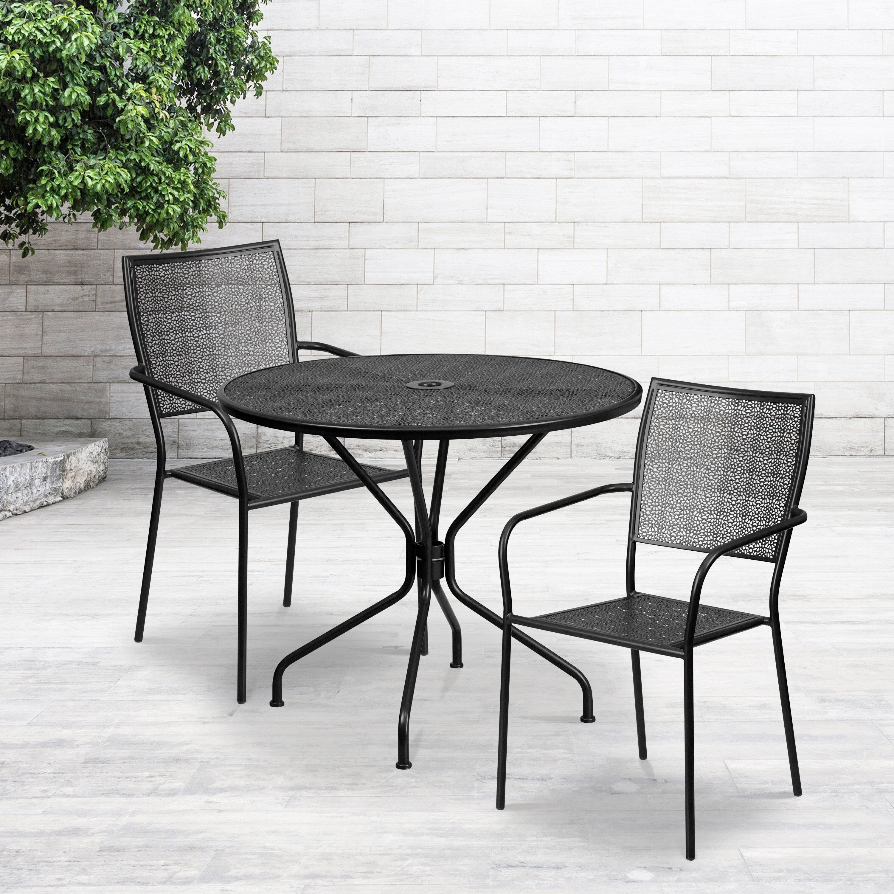 35.25Rd Patio Table Set 2Chair
