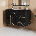 35.2 Plywood Water Resistant Floating Bathroom Vanity With Undermount Ceramic Sink 2 Soft Close Drawers And 1 Door