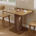 35.43 Farmhouse Wooden Dining Table With Fluted Base Seating For 2 4 People