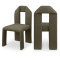35.5 In.H Gray Finish High Open Back Armless Dining Chair With Fabric Seat Material