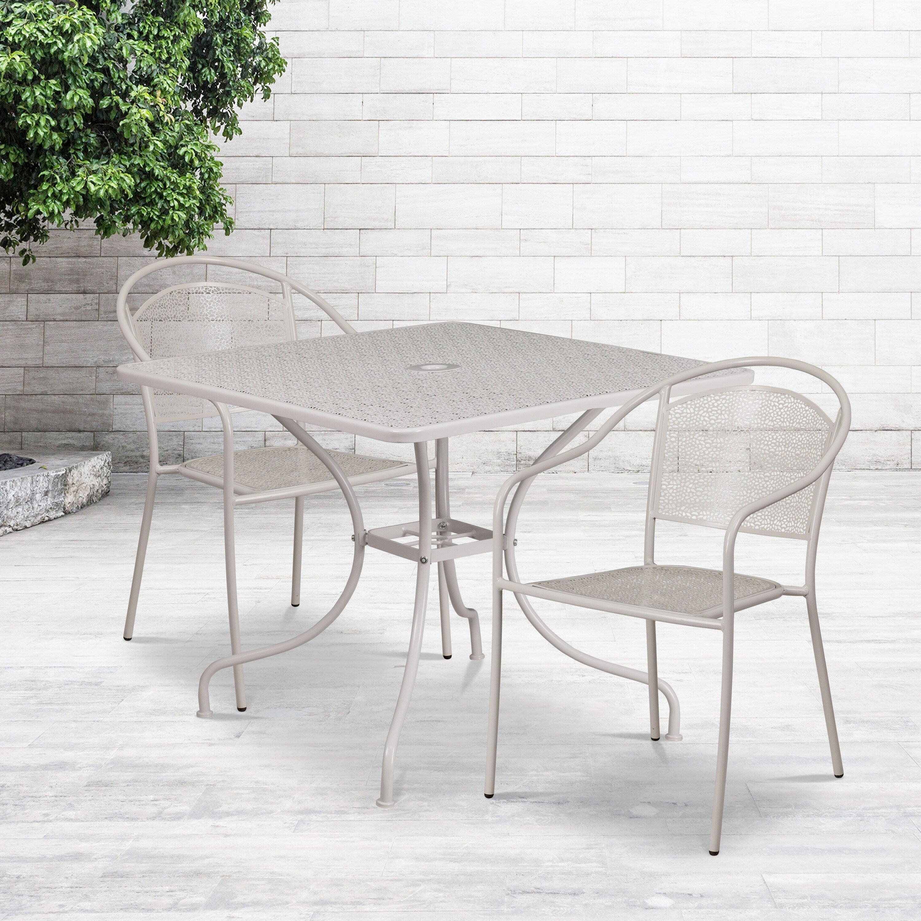 35.5Sq Patio Table Set 2Chairs