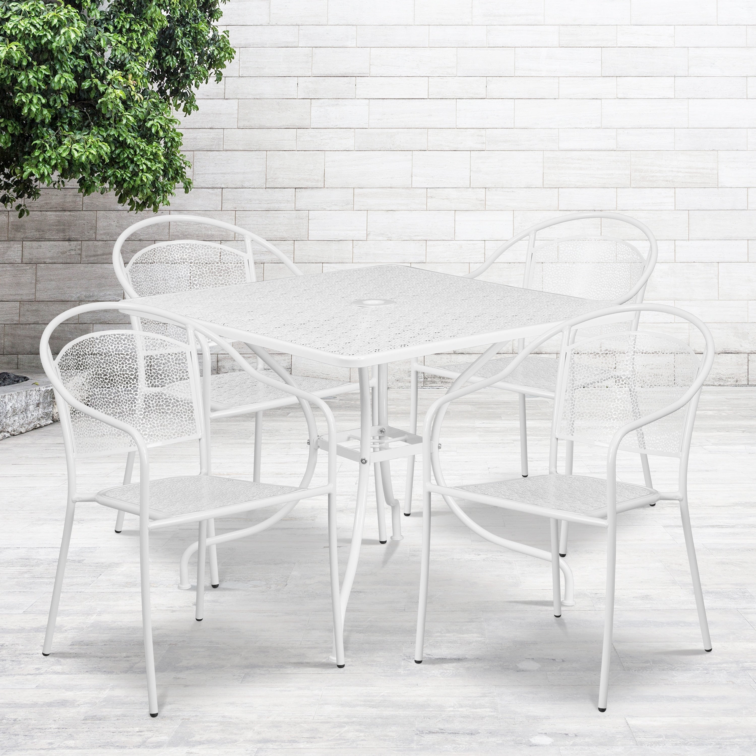 35.5Sq Patio Table Set 4Chairs