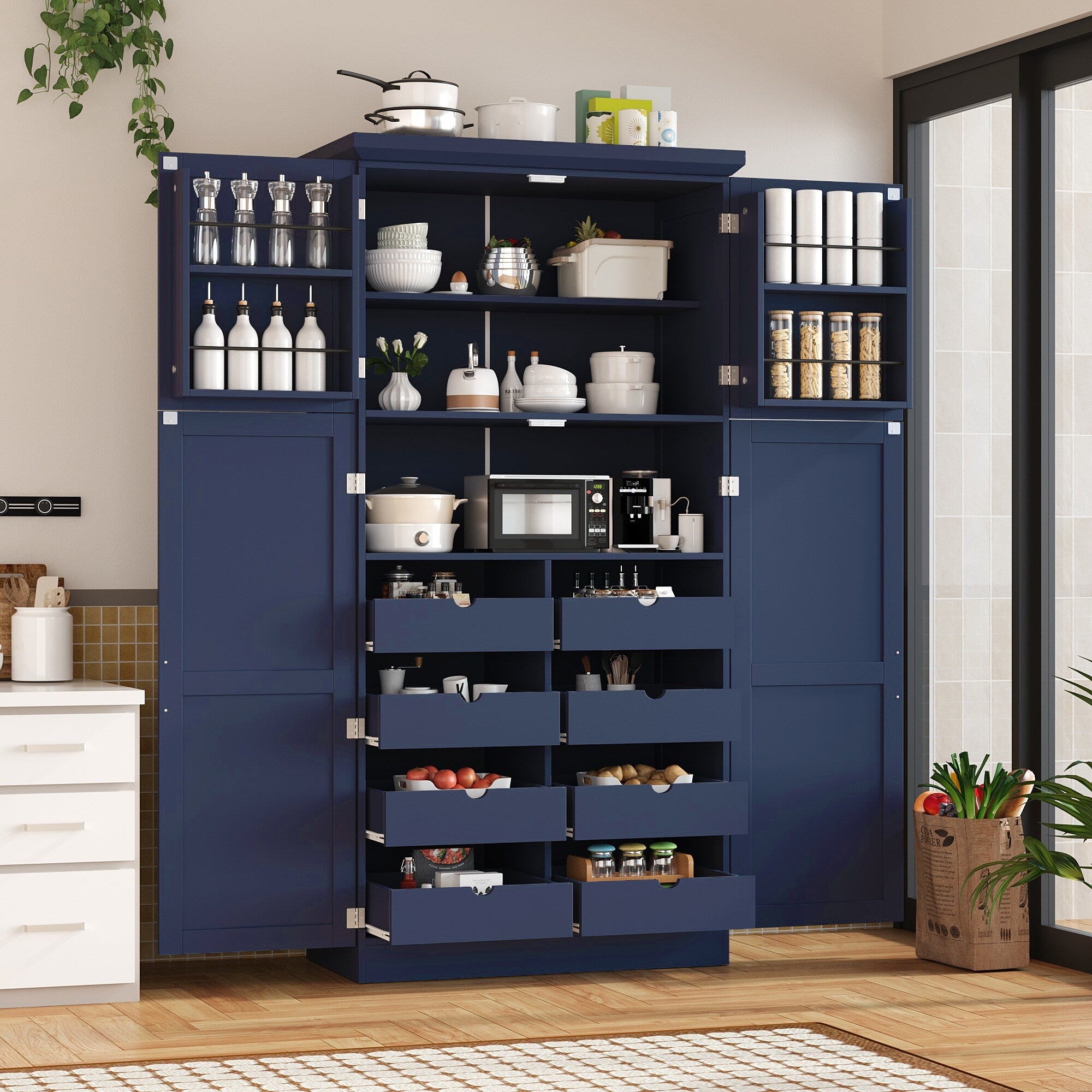 35.5X17.6X70.9Inch Freestanding Kitchen Pantry Cabinet