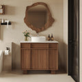 35.9 Freestanding Wood Bathroom Vanity With Sink Floor Standing Cabinet With Soft Close Doors