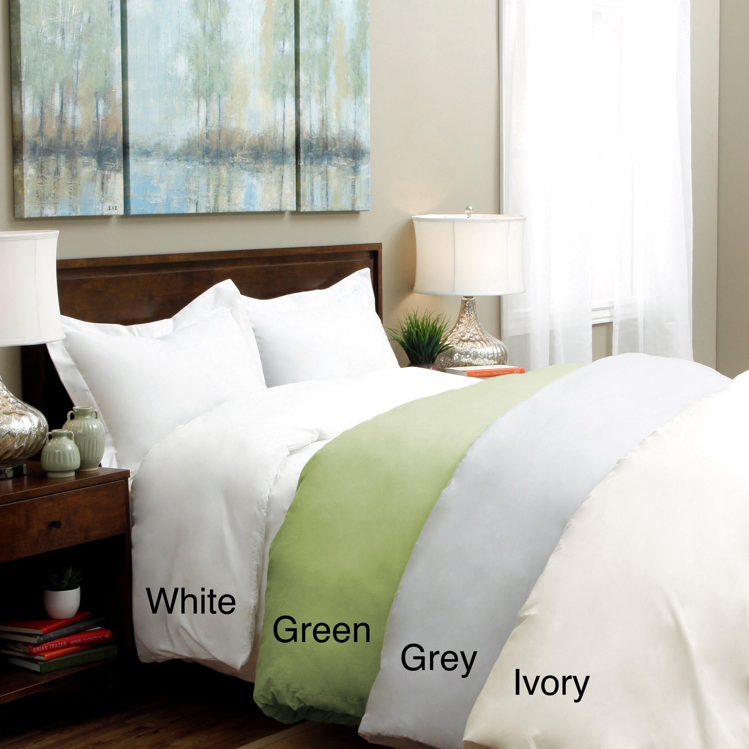 350 Thread Count Cotton Percale 3 Piece Oversize Duvet Cover Set