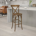 Lancaster Home Wood Cross Back Bar Stool