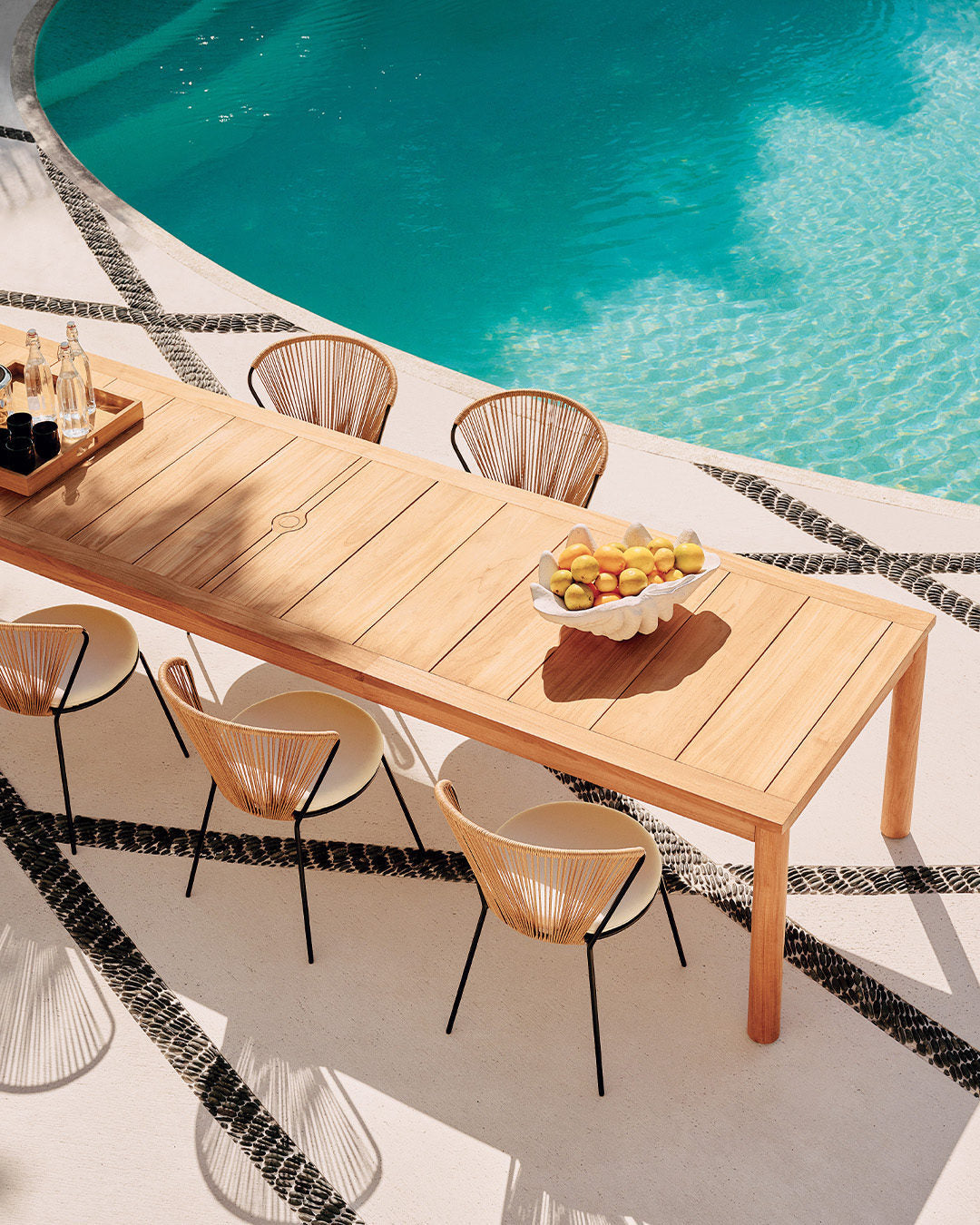 Peek Rattan Dining Chair with Ivory SunbrellaÂ® Cushion Set of 4