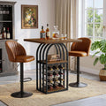 35 H Square Bar Table With 4 Tier Wine Rack Storage And Shelves For Small Space Brown Black