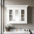 35 Wall Mounted Bathroom Mirror Cabinet With Storage 2 In 1 Medicine Cabinet With Glass Doors 5 Adjustable Shelves