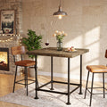 35 Solid Wood Bar Table Square Industrial High Top Kitchen Dining Table 35.43 L 35.43 W 35.83 H