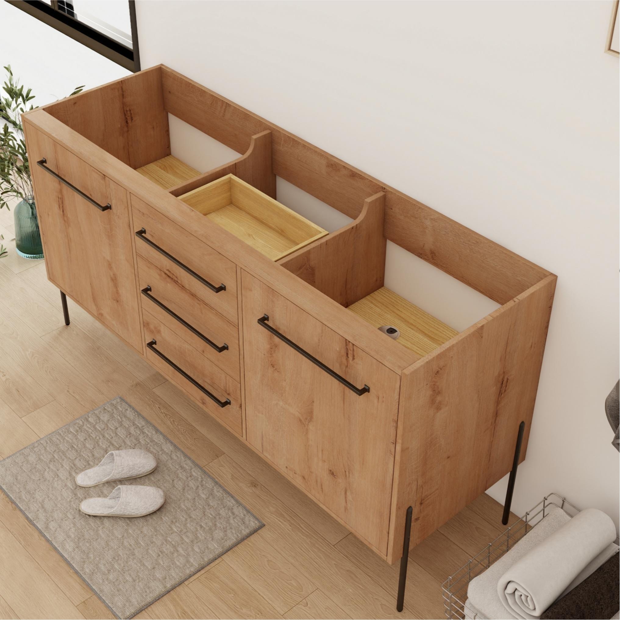 36 48 60 Inch Freestanding Bathroom Vanity Cabinet With Soft Close Doors Drawers And Adjustable Shelves Without Sink