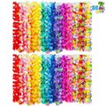 36 Counts Hawaiian Tropical Flower Leis Bulk 3 Dozen Multicolor