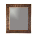 Premier Copper Products 36 Inch Hand Hammered Rectangle Copper Mirror With Decorative Braid Design