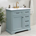 36 Inch Bathroom Vanity With Ceramic Sink Soft Close Door Tip Out Drawers And Storage Cabinet