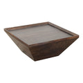 36 Inch Square Shape Acacia Wood Coffee Table With Trapezoid Base Brown
