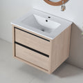 36 Inch Wall Mounted Bathroom Vanity With Gel Sink Soft Close Doors Drawers Eco Friendly Plywood Base