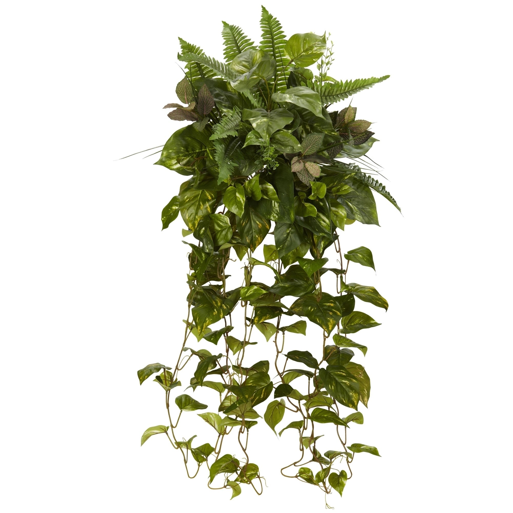 36 Mixed Greens Hanging Artificial Plant Set Of 2 H 36 In. W 20 In. D 20 In