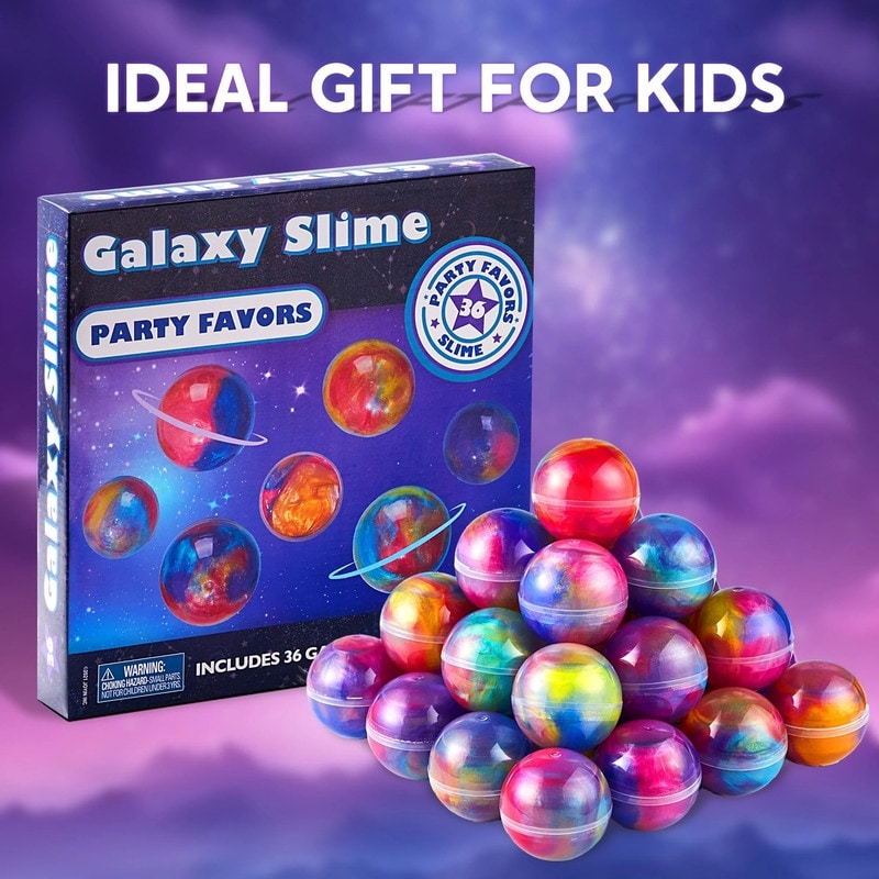 36 Pack Galaxy Slime Ball Multicolor