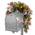 Wintry Pine 36 Inch Mailbox Swag With Battery Operated Warm White Led Lights